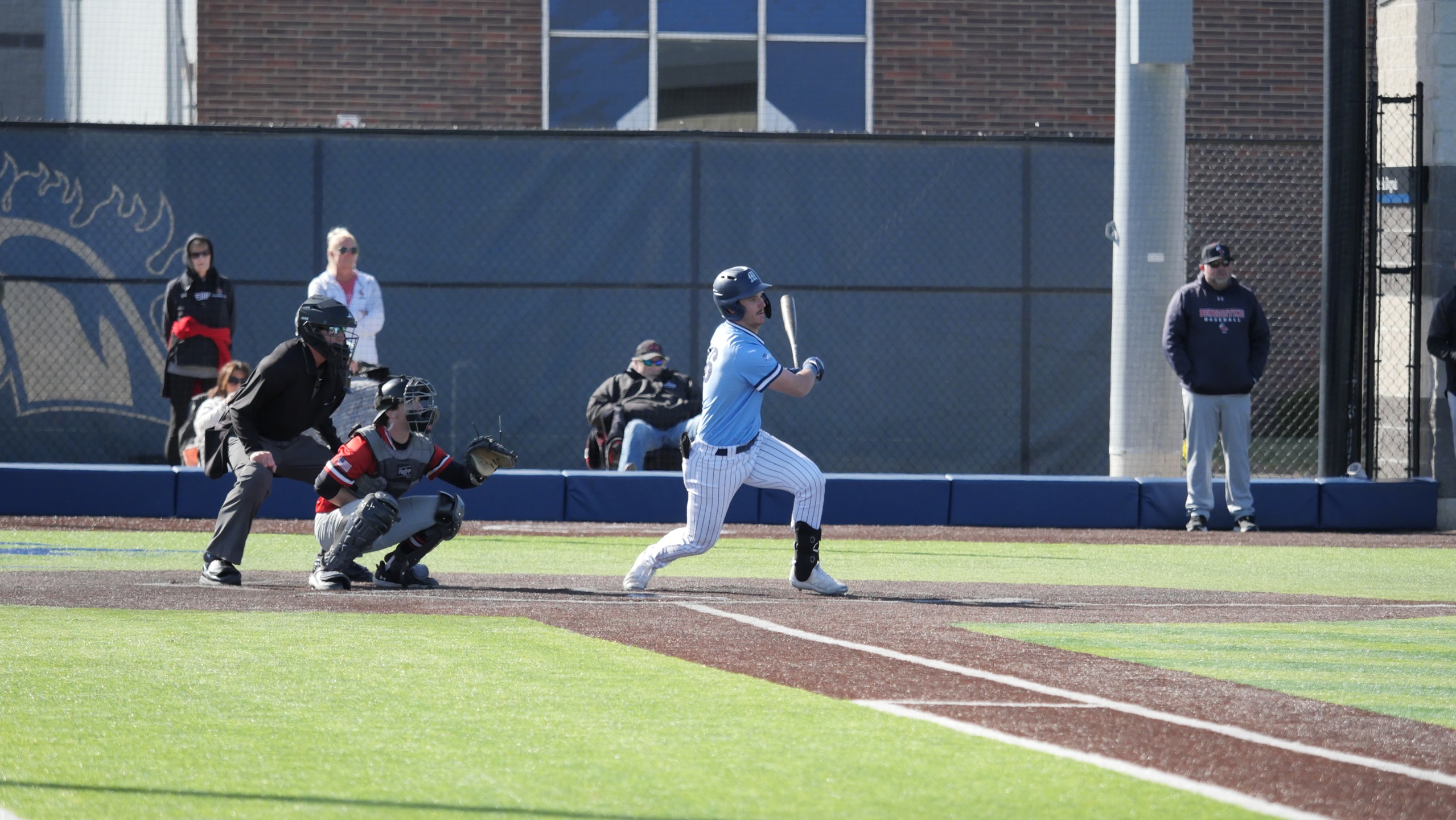 Schwab Fans Nine; Mustangs Sweep Ravens in Series Opener