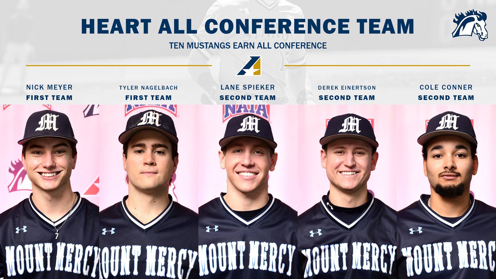 Several Mustangs Headline Heart Baseball All-Conference