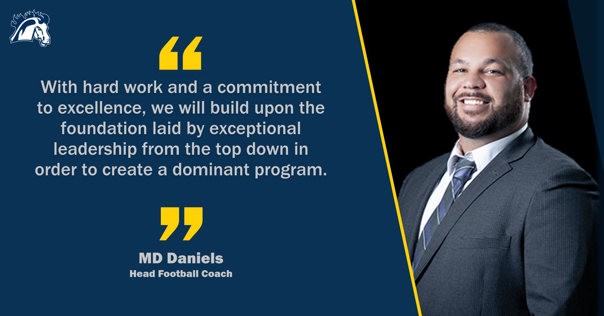 MD Daniels Named First Head Football Coach in Mount Mercy Program History