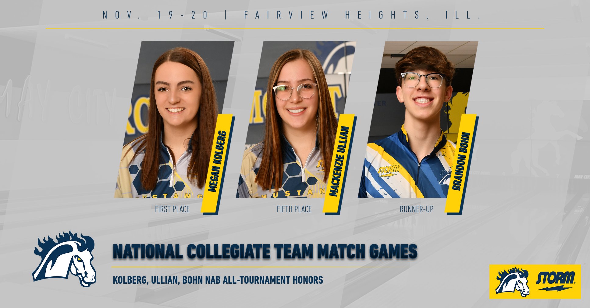 Women second, men sixth at Team Match Games; three Mustangs make all-tournament teams