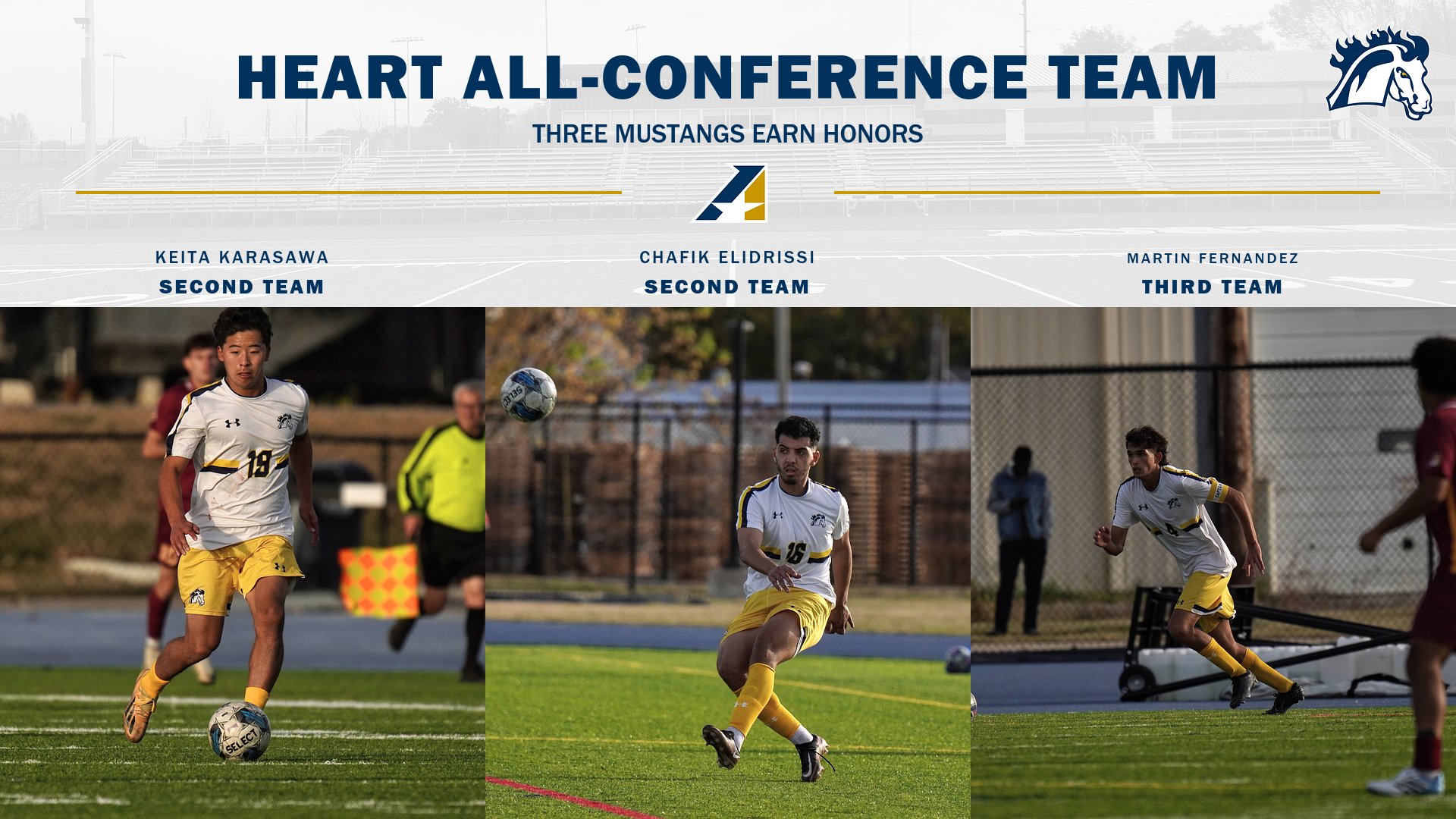 Three Mustangs Earn Heart All-Conference Honors
