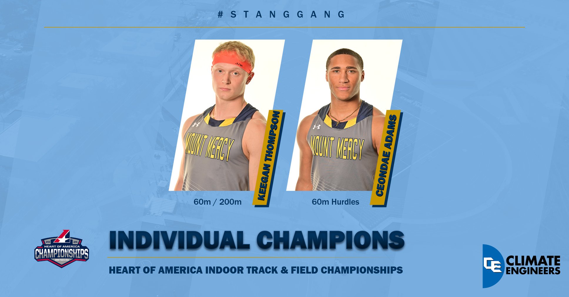 Adams and Thompson Capture Event Titles as Mustangs Finish Fifth at Conference Championships