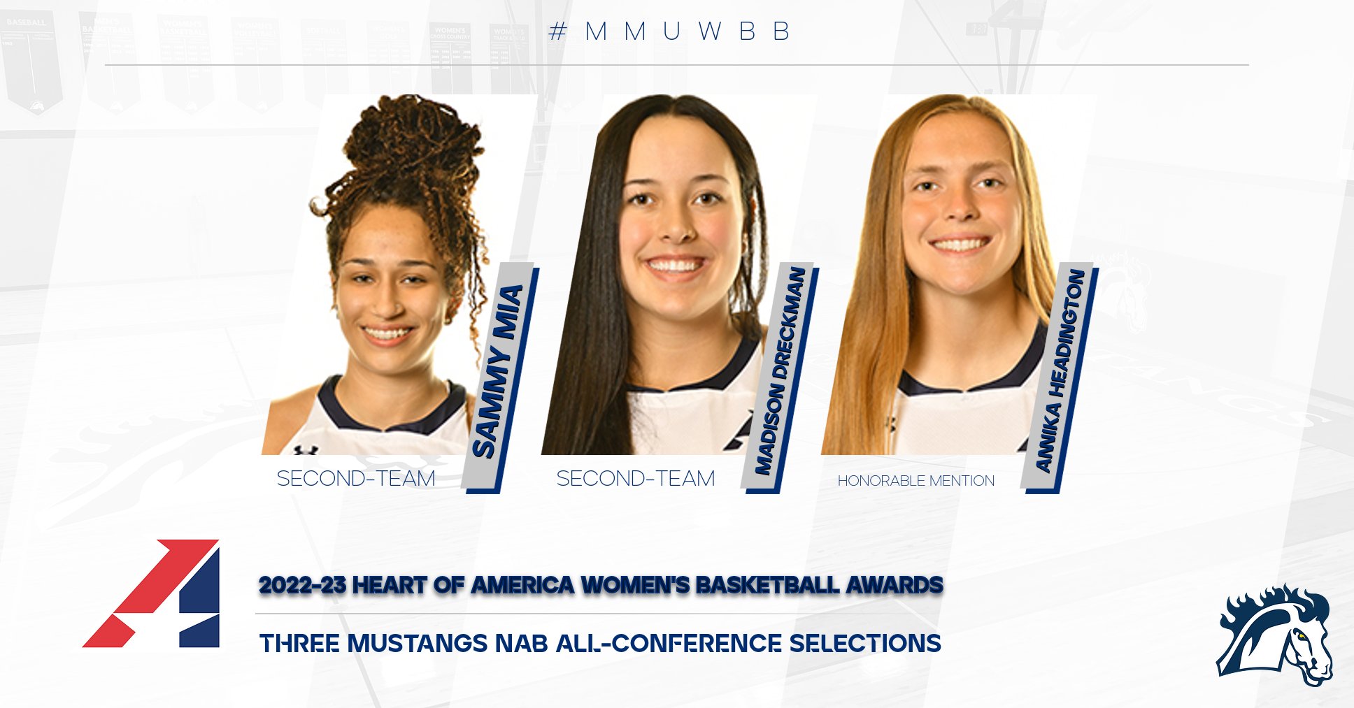 Mia, Dreckman, and Headington earn all-conference honors