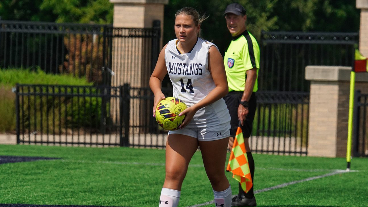 Mustangs Split With Baker on the Road