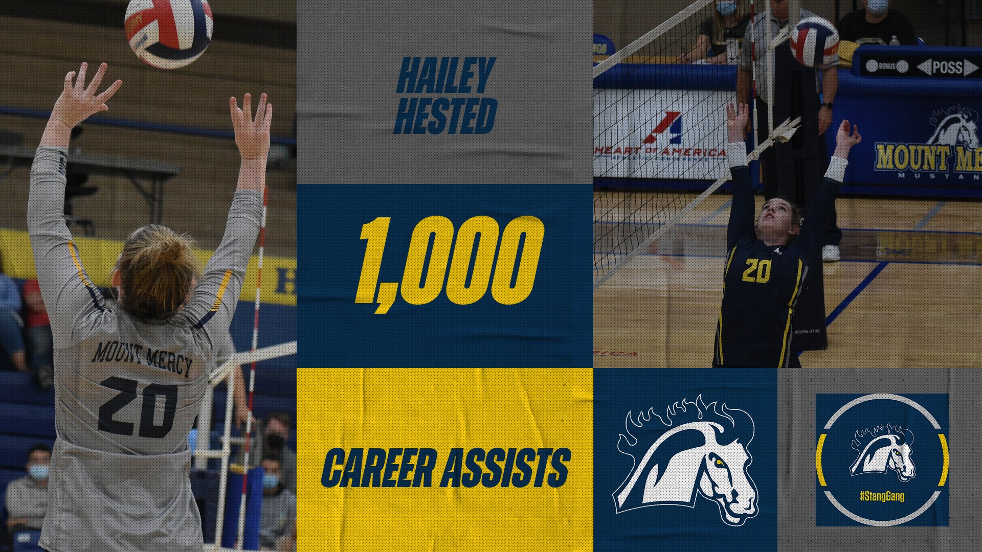 Hested eclipses 1,000 career assists as Mustangs prevail in five